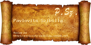 Pavlovits Szibilla névjegykártya